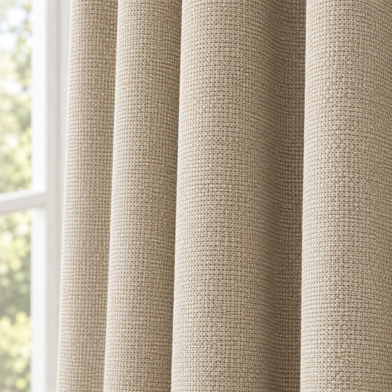 Draperie texturată pentru living și dormitor - Bej nisipiu - Detaliu textură mostră