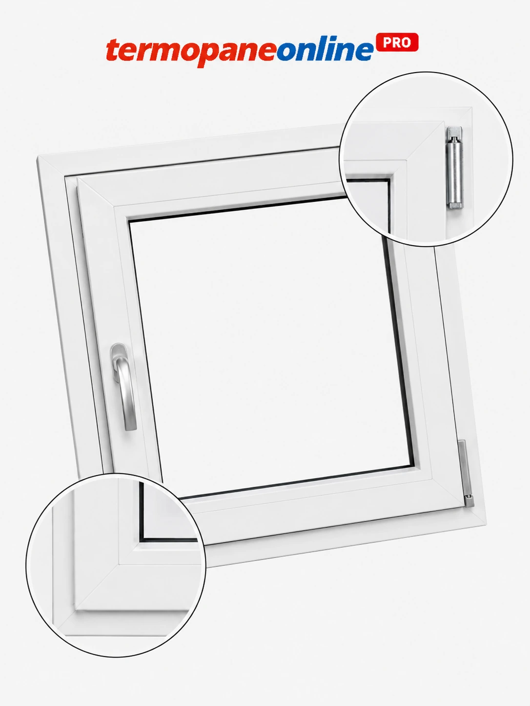 Fereastră Tripan Ramplast Solid 800 560x560mm 1 Canat