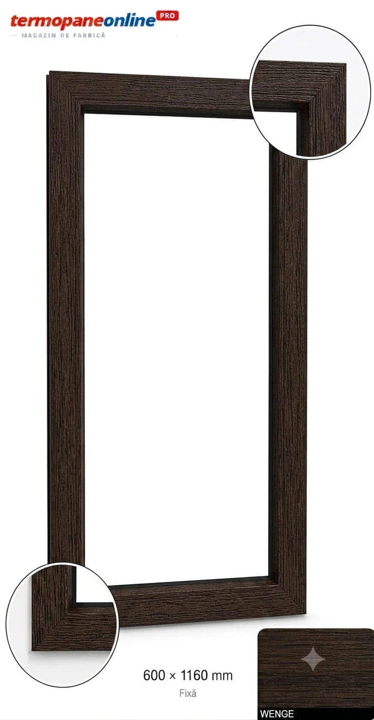 Fereastră fixă Ramplast Solid 400 600x1160mm Wenghe
