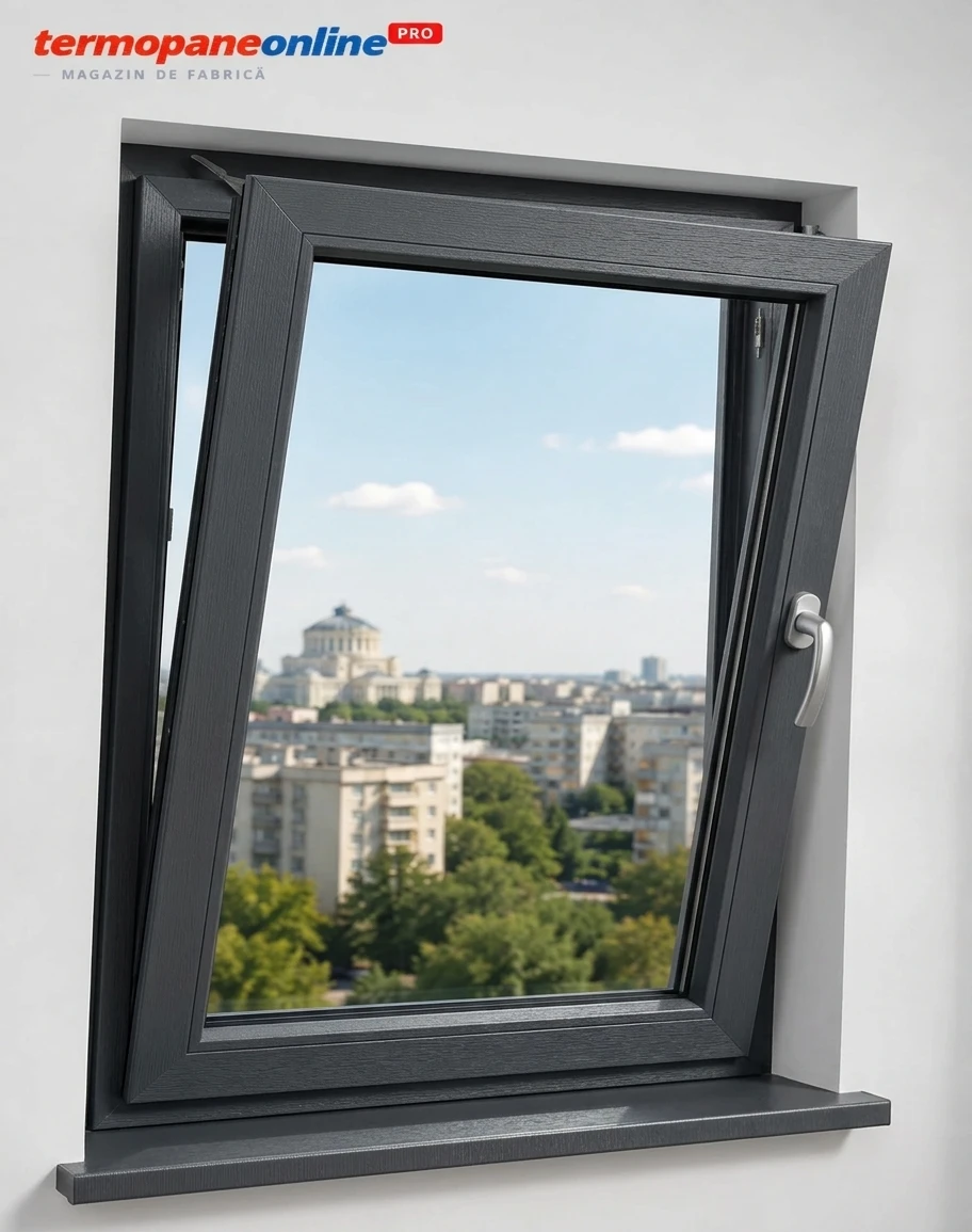 Fereastră Tripan Rehau Euro 70 710x1140mm 1 Canat - Gri Antracit