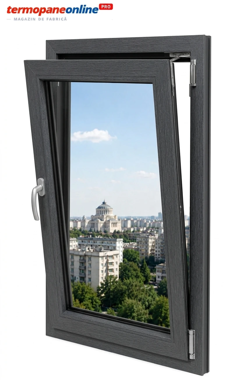 Fereastră Ramplast Solid 400 710x1160mm 1 Canat - Gri Antracit