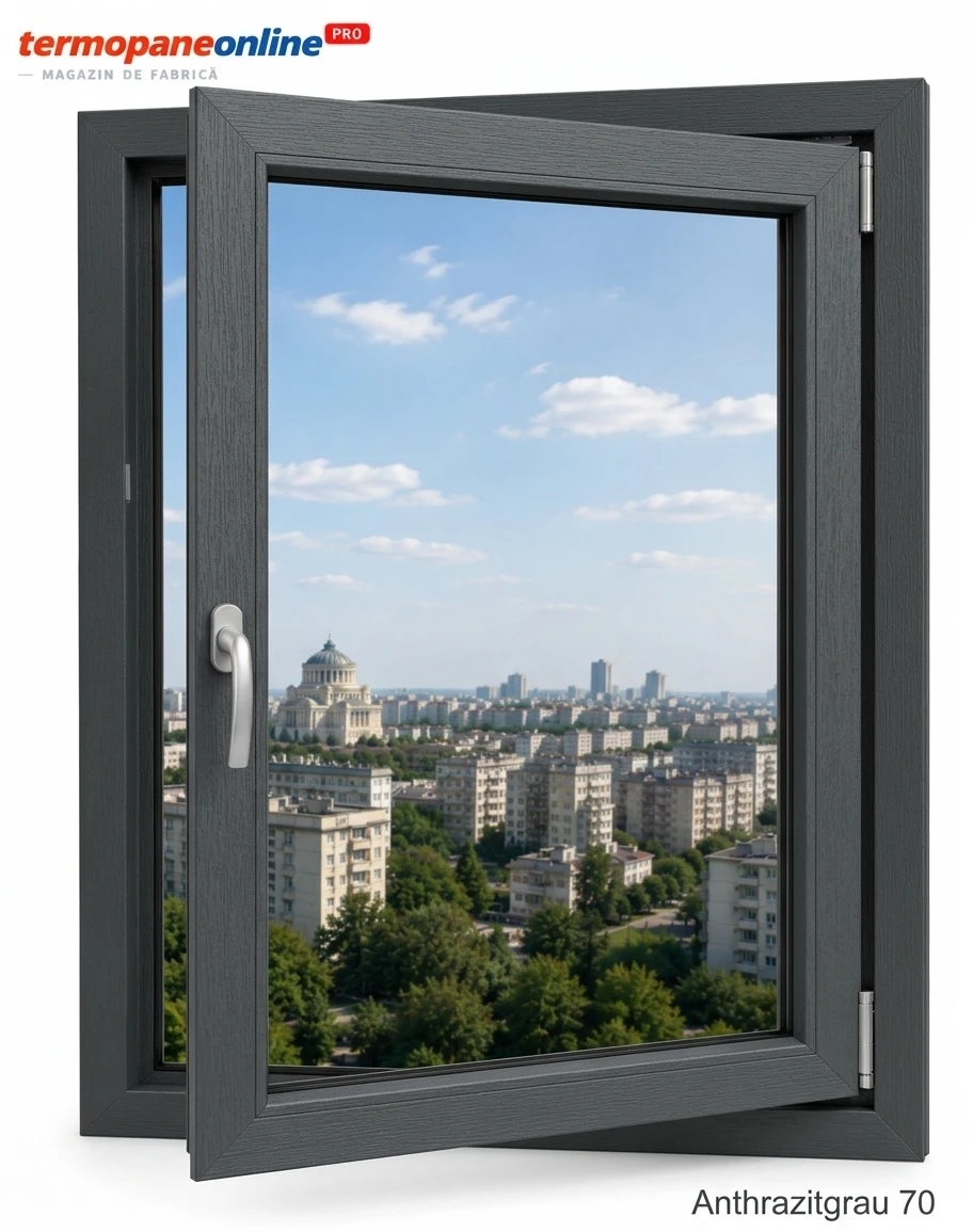Fereastră Tripan Rehau Euro 70 860x1160mm 1 Canat - Gri Antracit