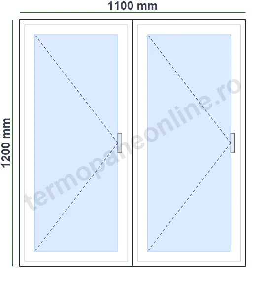 Fereastră Ramplast Solid 400 (60mm) 1100x1200mm 2 Canate