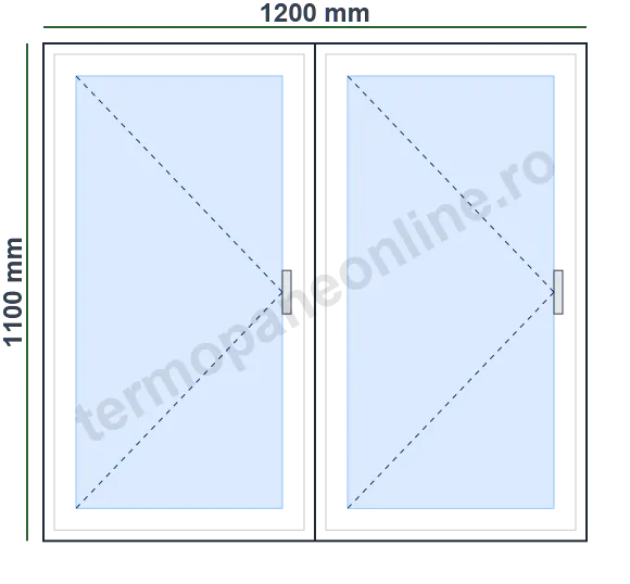 Fereastră Ramplast Solid 400 (60mm) 1200x1100mm 2 Canate