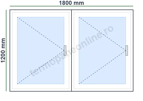 Fereastră Ramplast Solid 400 (60mm) 1800x1200mm 2 Canate