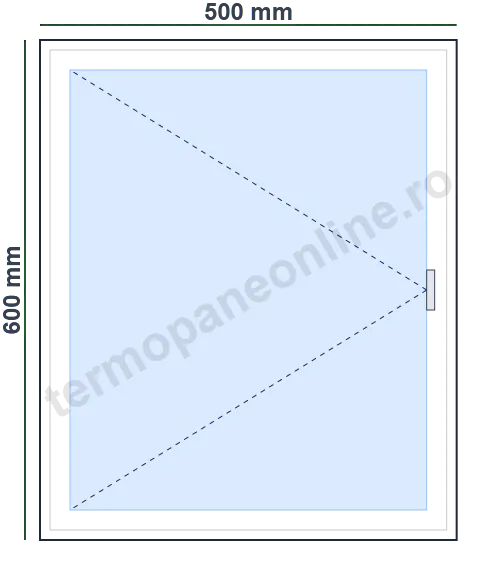 Fereastră Ramplast Solid 400 (60mm) 500x600mm 1 Canat