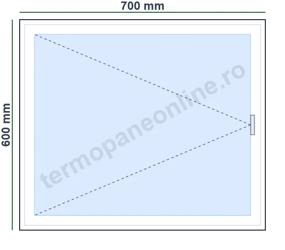 Fereastră Ramplast Solid 400 (60mm) 700x600mm 1 Canat