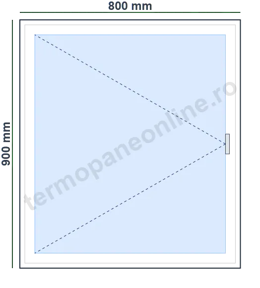 Fereastră Ramplast Solid 400 (60mm) 800x900mm 1 Canat