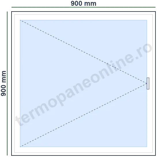 Fereastră Ramplast Solid 400 (60mm) 900x900mm 1 Canat