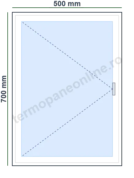 Fereastră Rehau Euro 70 (70mm) 500x700mm 1 Canat