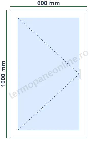 Fereastră Rehau Euro 70 (70mm) 600x1000mm 1 Canat