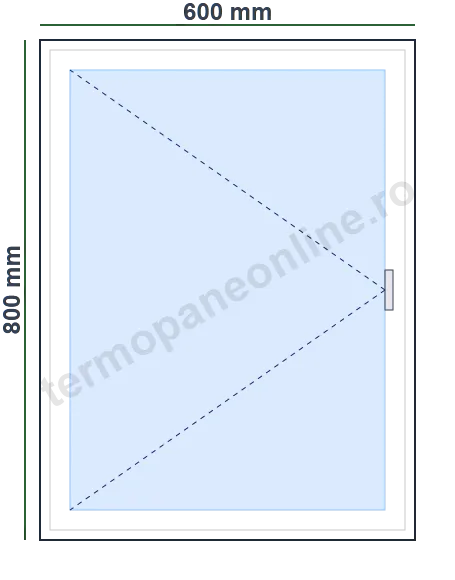Fereastră Rehau Euro 70 (70mm) 600x800mm 1 Canat