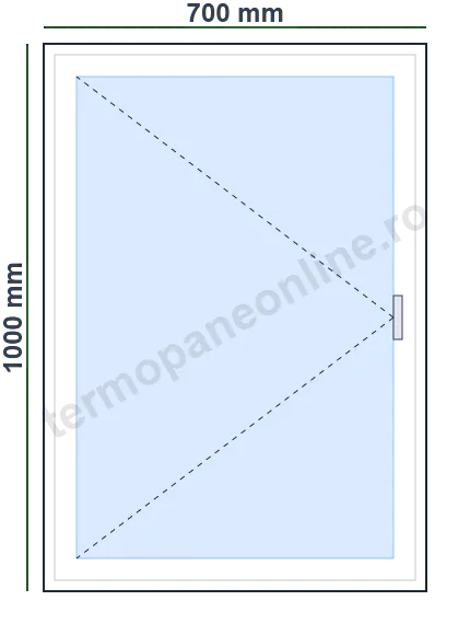 Fereastră Rehau Euro 70 (70mm) 700x1000mm 1 Canat