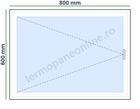 Fereastră Rehau Euro 70 (70mm) 800x600mm 1 Canat