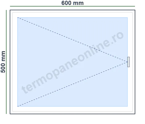 Fereastră Rehau Synego 80 (7 Camere) 600x500mm 1 Canat