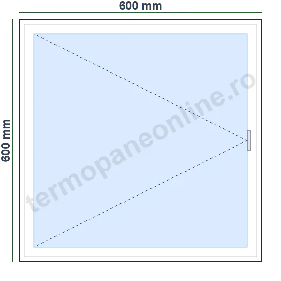 Fereastră Rehau Synego 80 (7 Camere) 600x600mm 1 Canat