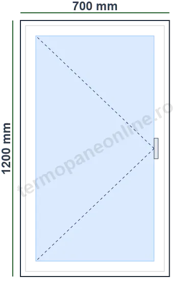 Fereastră Rehau Synego 80 (7 Camere) 700x1200mm 1 Canat