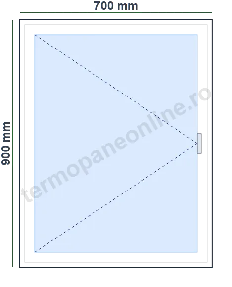 Fereastră Rehau Synego 80 (7 Camere) 700x900mm 1 Canat