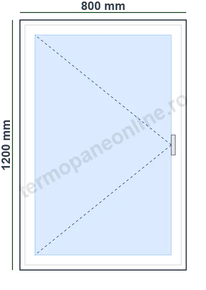 Fereastră Rehau Synego 80 (7 Camere) 800x1200mm 1 Canat