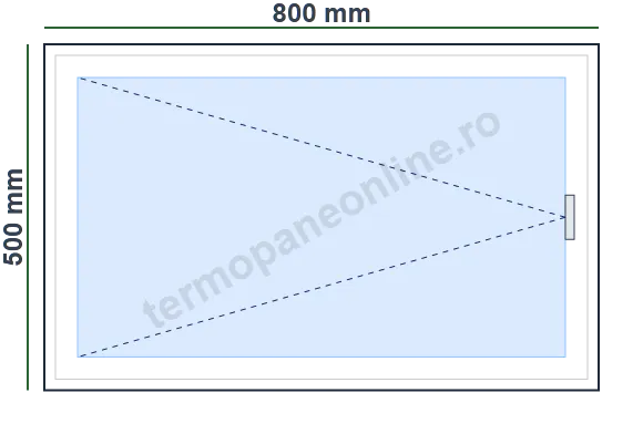 Fereastră Rehau Synego 80 (7 Camere) 800x500mm 1 Canat
