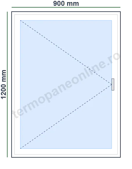 Fereastră Rehau Synego 80 (7 Camere) 900x1200mm 1 Canat