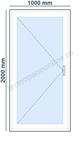 Ușă Balcon Ramplast Solid 400 (60mm) 1000x2000mm 1 Canat