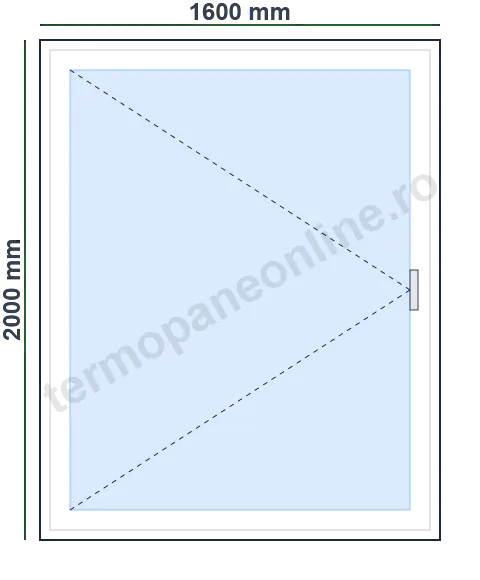 Ușă Balcon Ramplast Solid 400 (60mm) 1600x2000mm 2 Canate