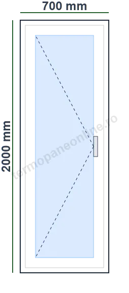 Ușă Balcon Ramplast Solid 400 (60mm) 700x2000mm 1 Canat