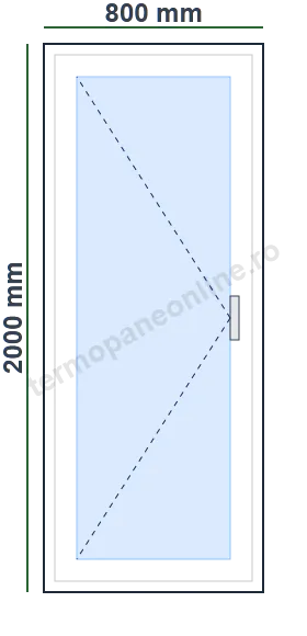 Ușă Balcon Ramplast Solid 400 (60mm) 800x2000mm 1 Canat