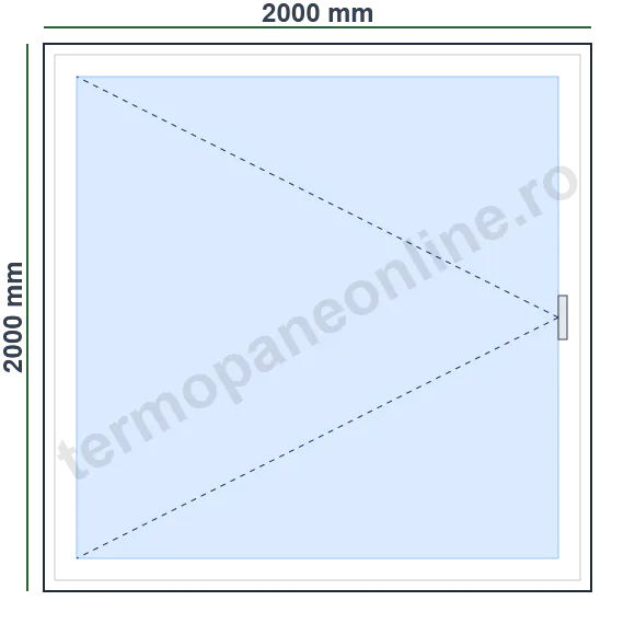 Ușă Balcon Rehau Synego 80 (7 Camere) 2000x2000mm 1 Canat