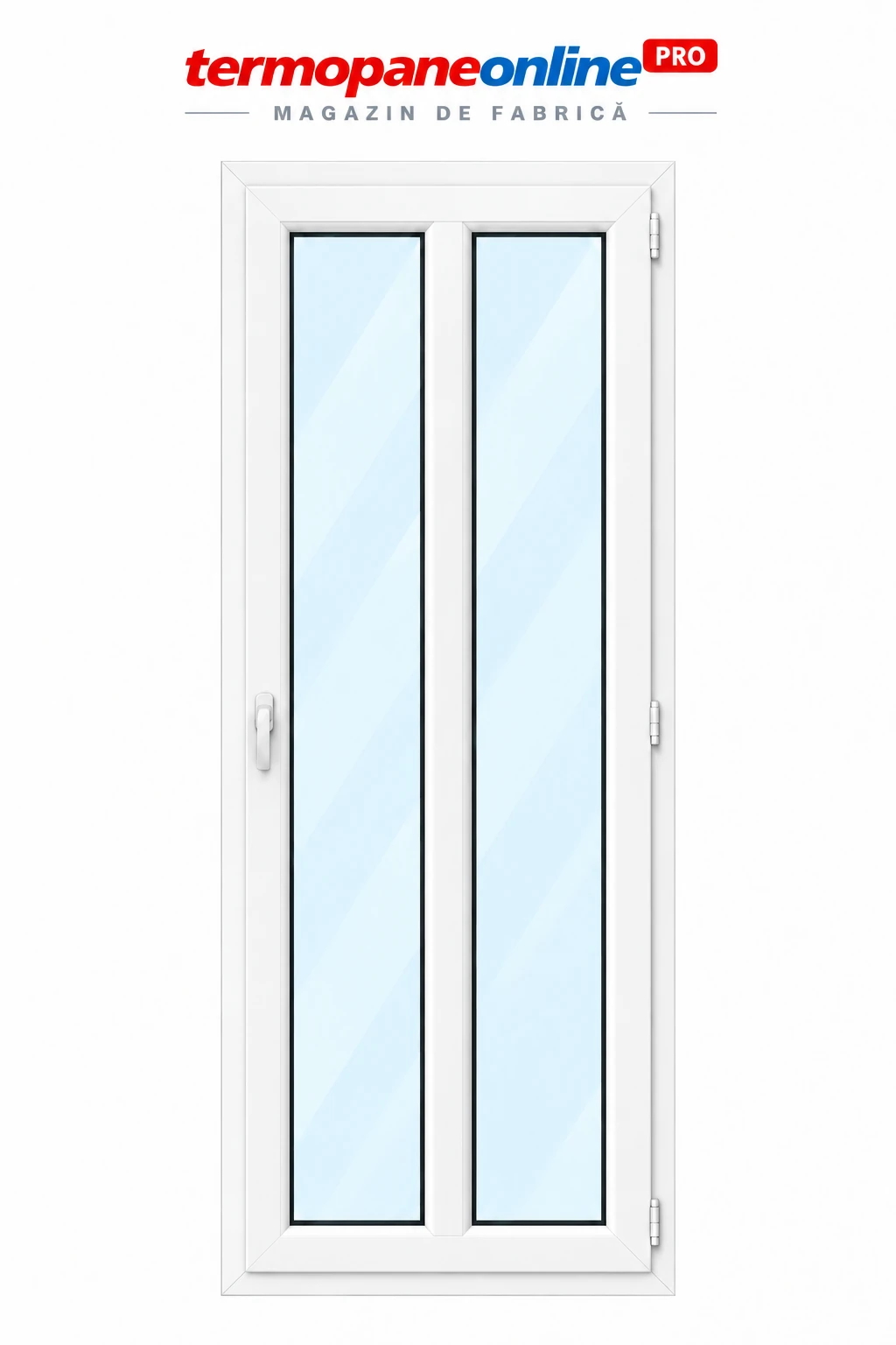 Ușă intrare exterior PVC Ramplast Solid 400 860x2050mm 1 Canat Montant Vertical Deschidere Dreapta - Alb