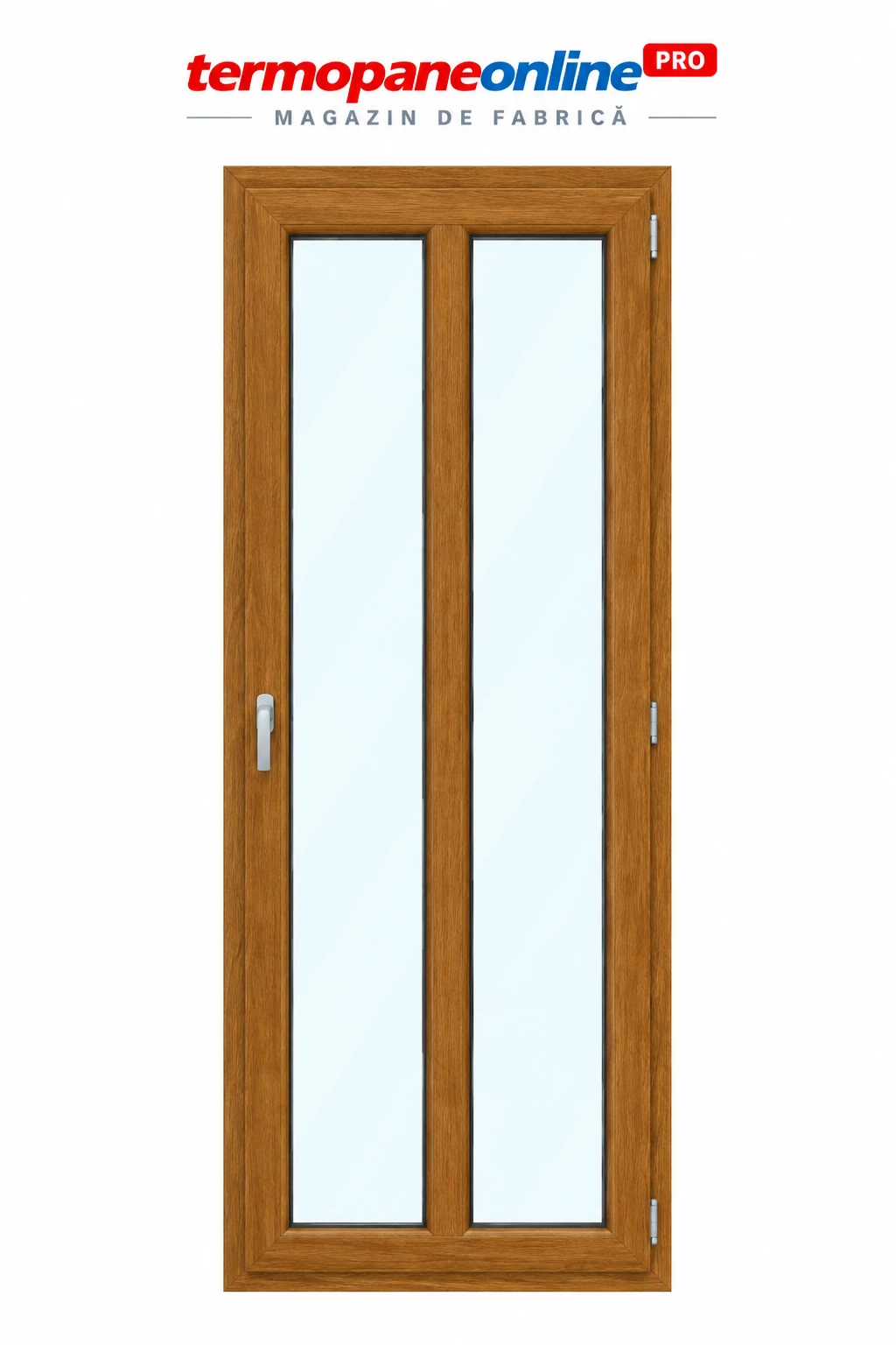 Ușă intrare exterior PVC Ramplast Solid 400 860x2050mm 1 Canat Montant Vertical Deschidere Dreapta - Stejar Auriu