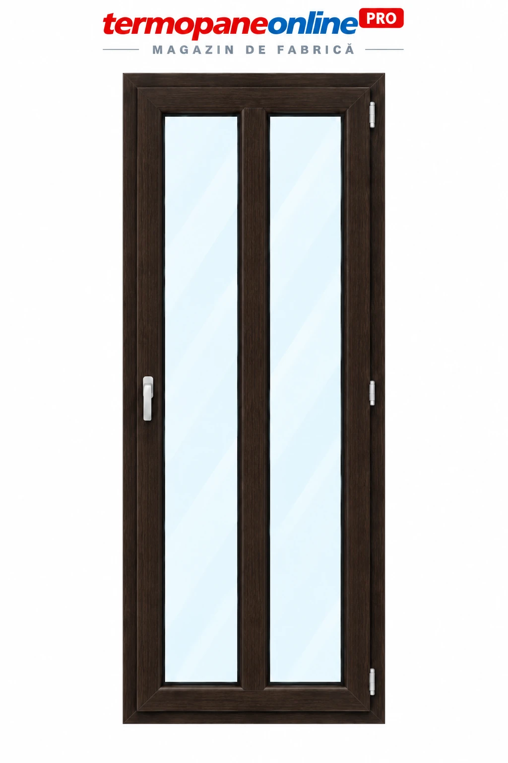 Ușă intrare exterior PVC Ramplast Solid 400 860x2050mm 1 Canat Montant Vertical Deschidere Dreapta - Wenge