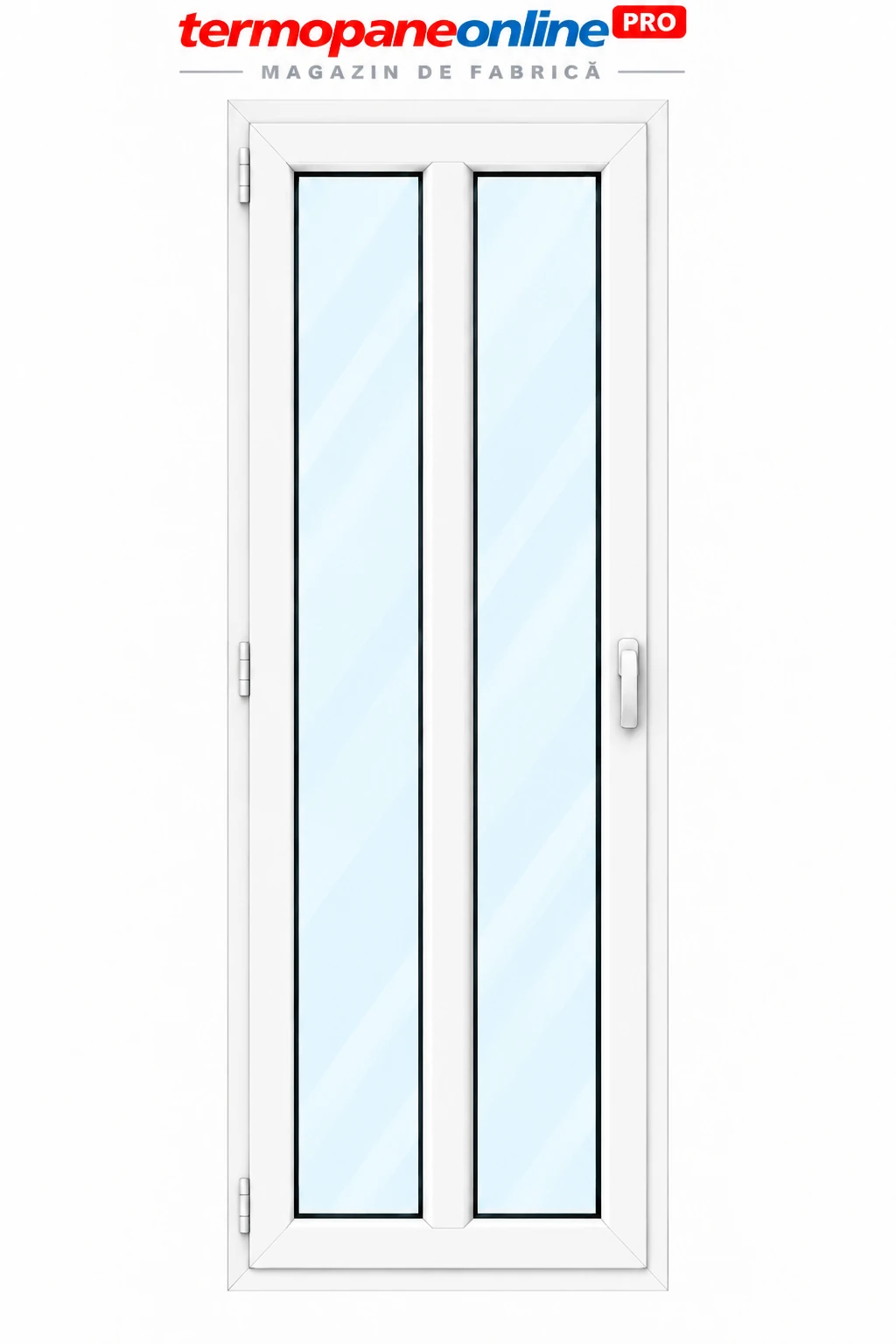 Ușă intrare exterior PVC Ramplast Solid 400 860x2050mm 1 Canat Montant Vertical Deschidere Stânga - Alb