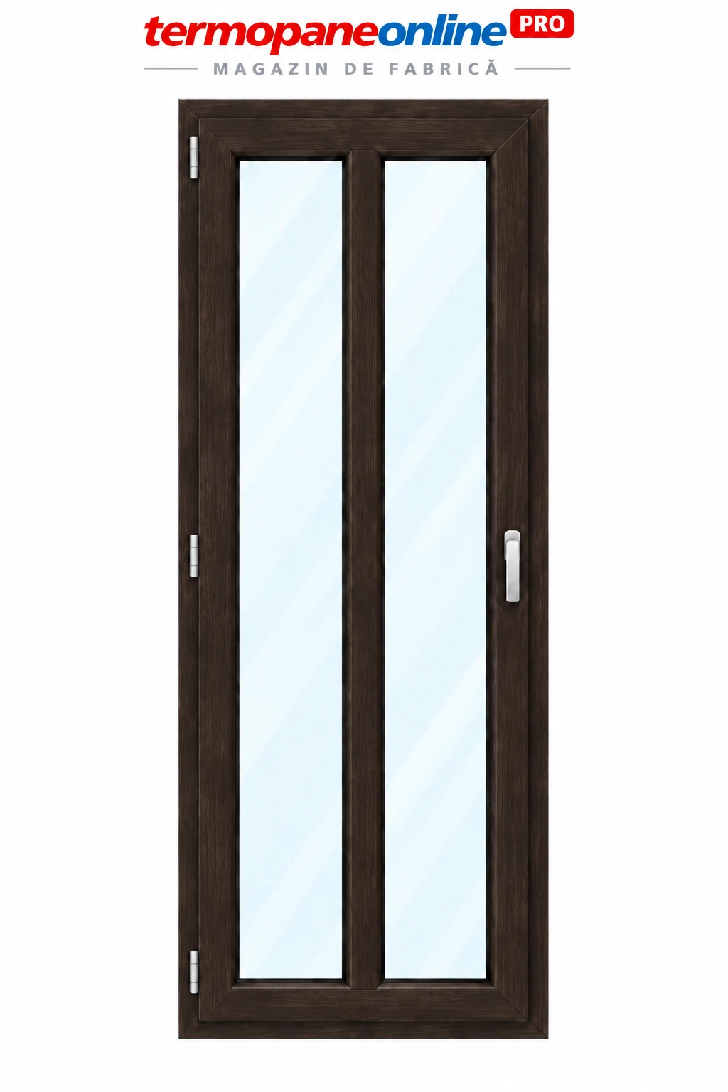 Ușă intrare exterior PVC Ramplast Solid 400 860x2050mm 1 Canat Montant Vertical Deschidere Stânga - Wenge